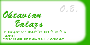 oktavian balazs business card